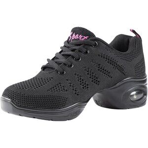 Women's Breathable Dance Sneaker Split Sole and Air Cushion Jazz Dance Black